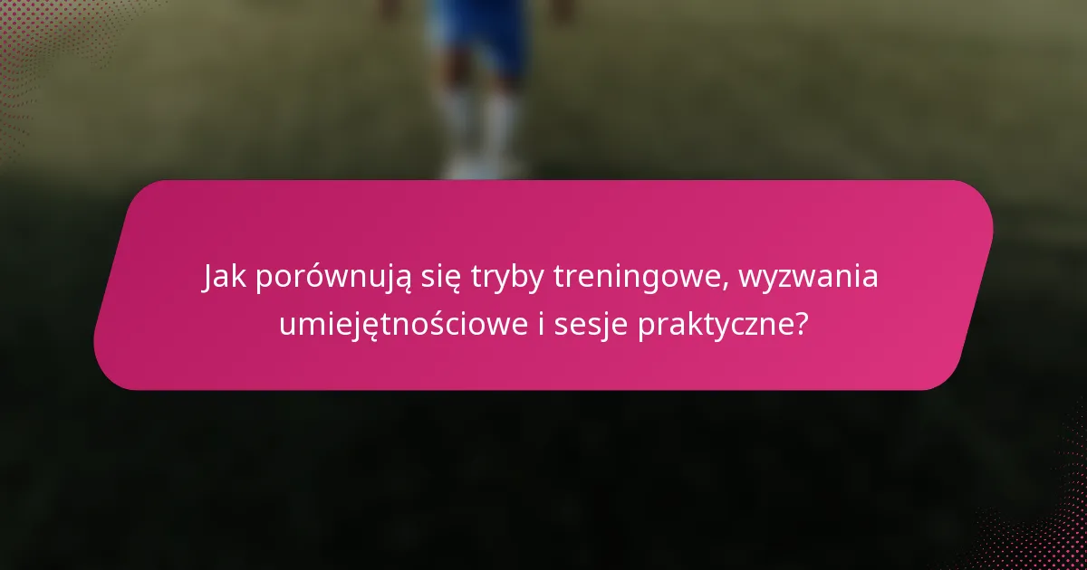 Jak porównują się tryby treningowe, wyzwania umiejętnościowe i sesje praktyczne?