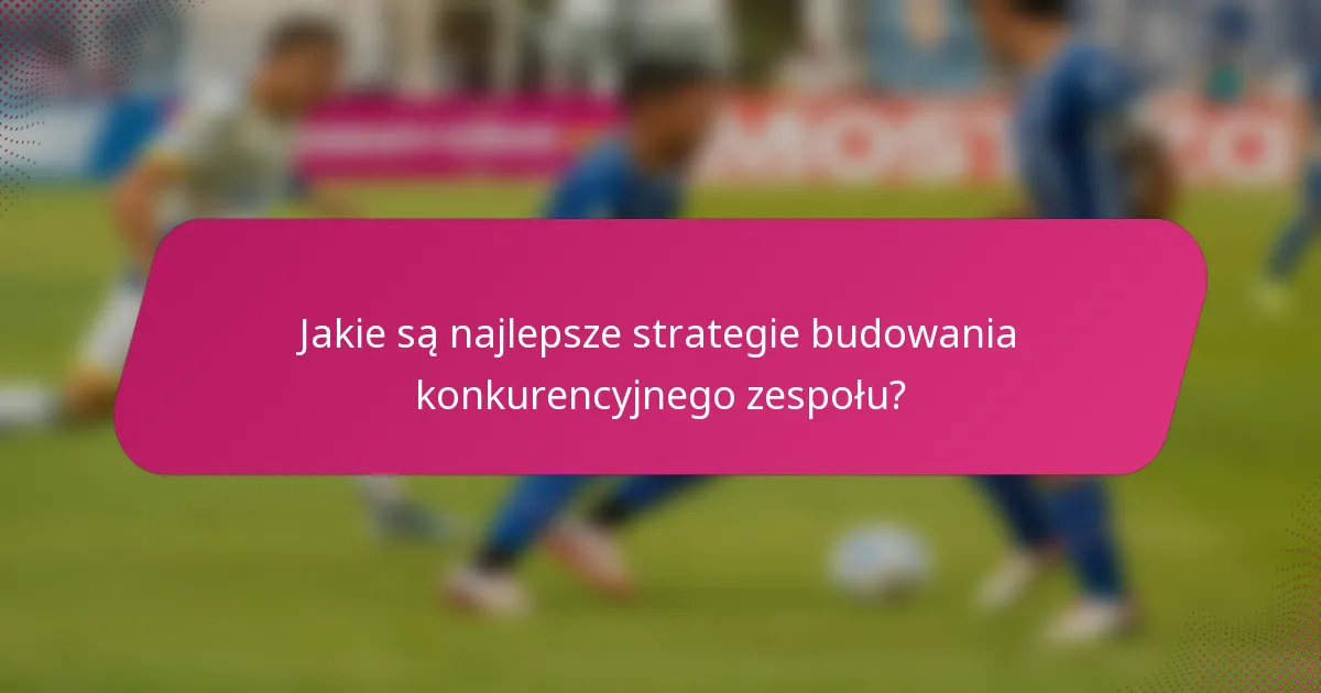 Jakie są najlepsze strategie budowania konkurencyjnego zespołu?