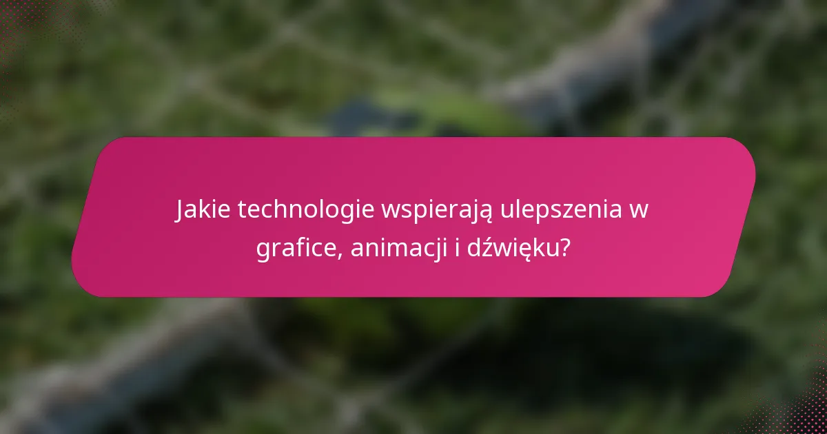 Jakie technologie wspierają ulepszenia w grafice, animacji i dźwięku?